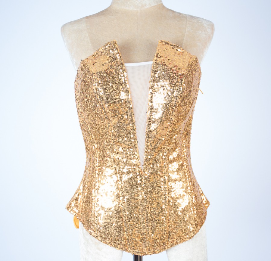 Gold Sequin Burlesque Corset