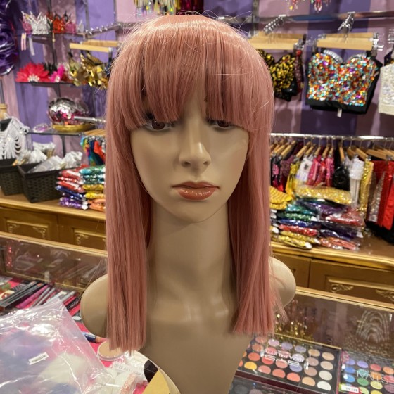 Coco Light Pink Mid Length Synthetic Wig