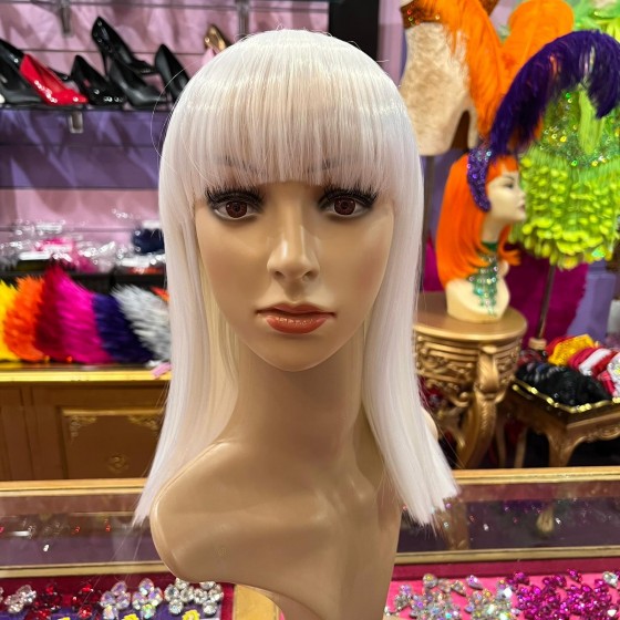Coco White Mid Length Synthetic Wig