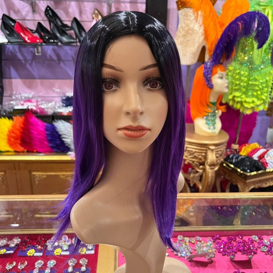 Lala Purple Ombre Mid Length Synthetic Wig