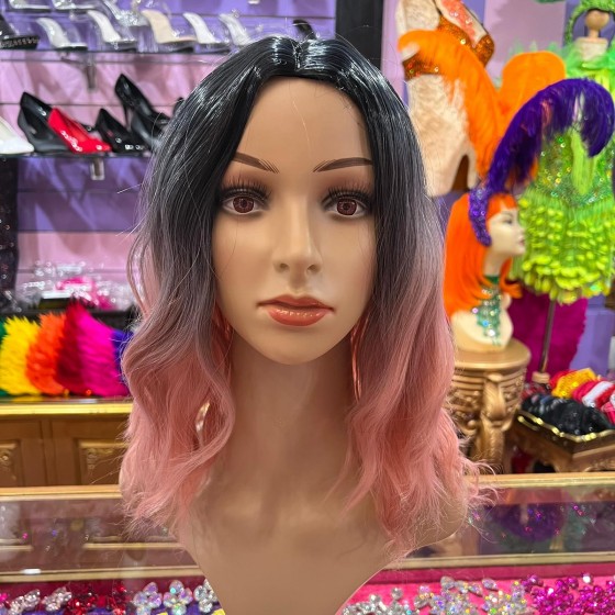 Chantelle Dusty Pink Ombre Mid Length Synthetic Wig