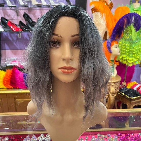 Chantelle Dark Grey Ombre Mid Length Synthetic Wig