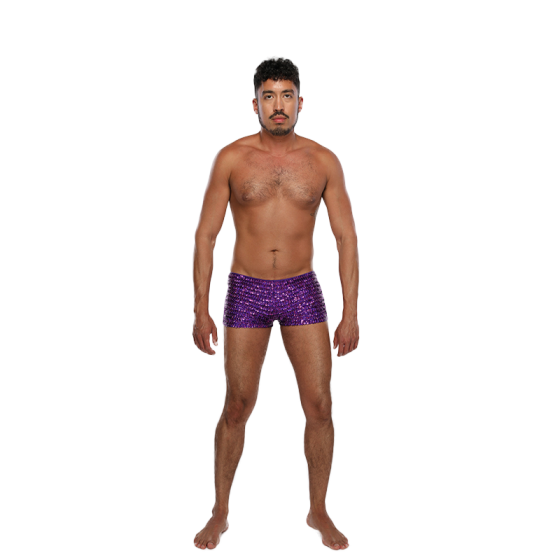 Dark Purple Unisex Sequin Shorts