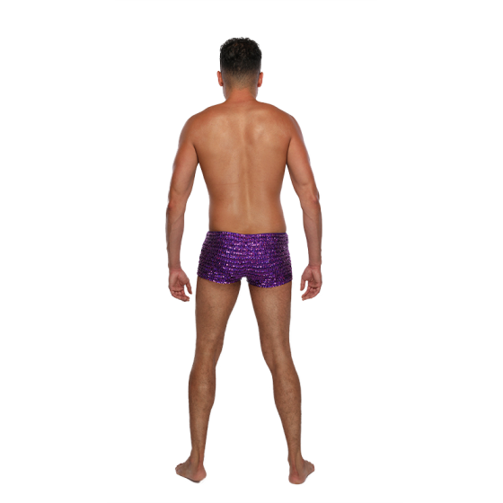 Dark Purple Unisex Sequin Shorts