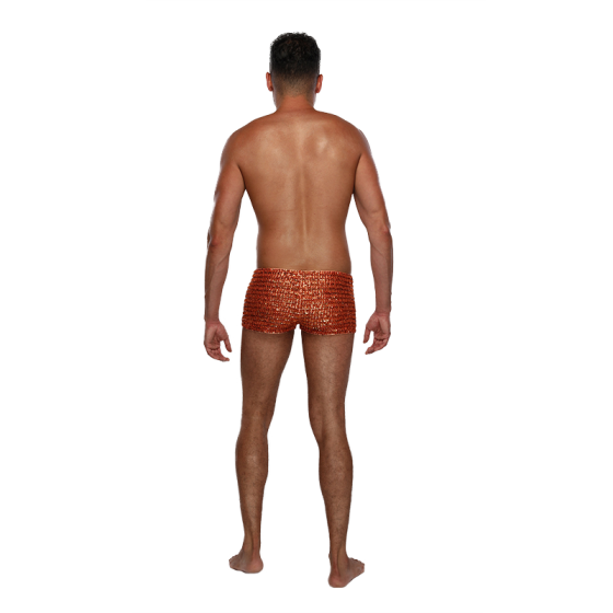 Orange Unisex Sequin Shorts