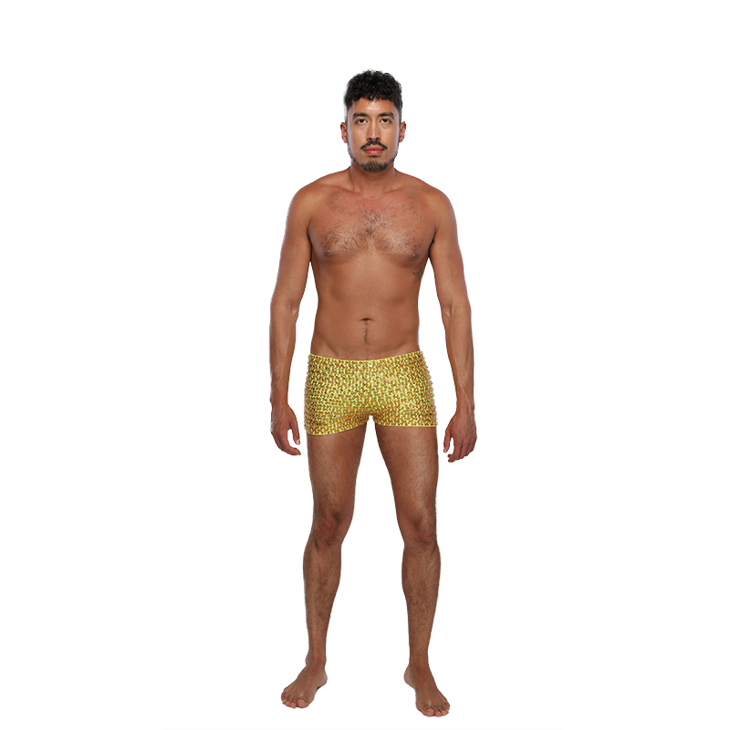 Gold Unisex Sequin Shorts