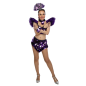 Dark Purple & Silver Star Mini Showgirl Feathered Headpiece