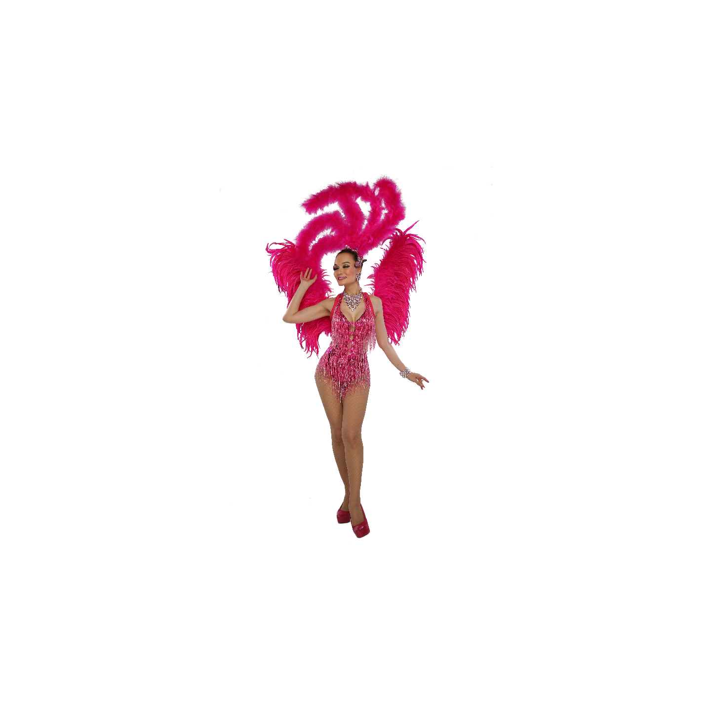 Hot Pink Medium Feathered Angel Wings