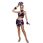 Dark Purple Coin Sequin Two Piece Set