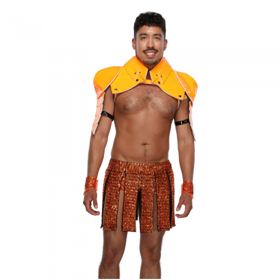 Orange Sequin Gladiator Skirt