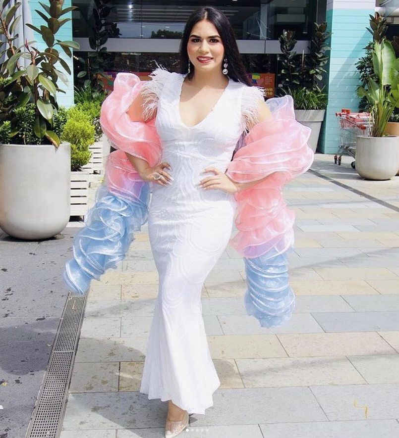@missvictoriaanthony representing transpride at this year’s Mardi Gras in a Fluffy Organza Boa from House of Priscilla