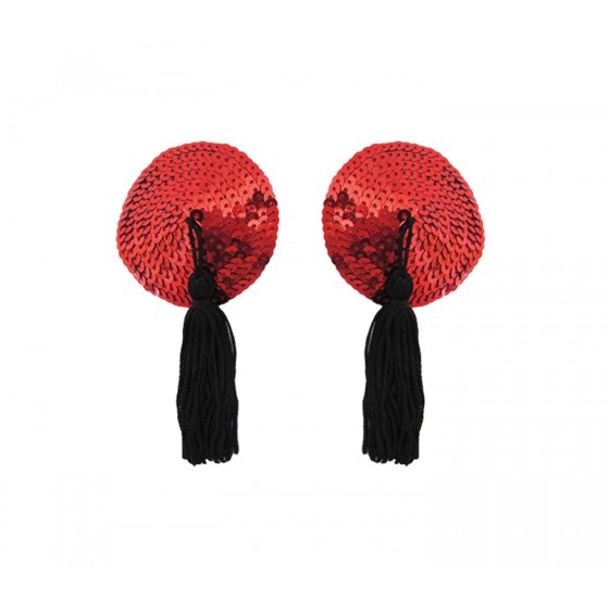 Red Sequin Pasties with Nipple Tassels