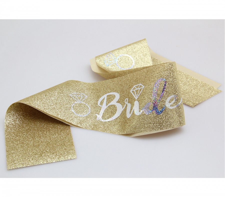 Gold Glitter Bride to Be Sash