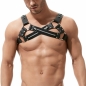 Mens Cross Front Neoprene Harness Brace with Zips