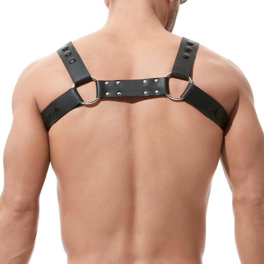 Mens Cross Front Neoprene Harness Brace with Zips