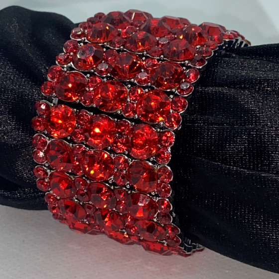 Red Crystal Diamante Mini Stretch Bracelet