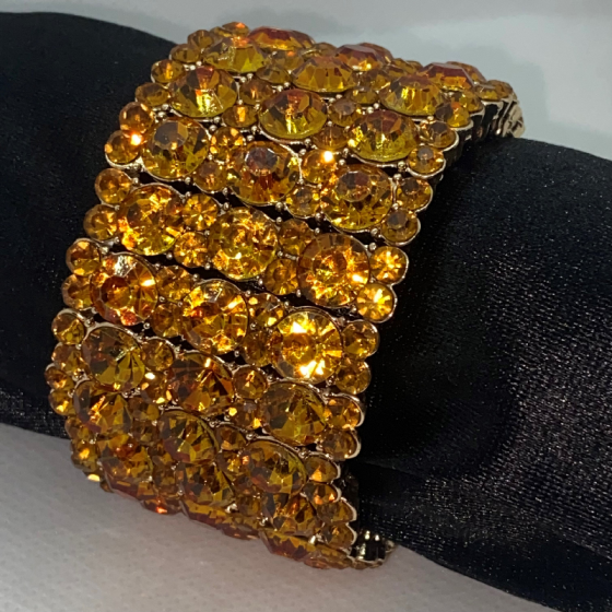 Gold Crystal Diamante Mini Stretch Bracelet