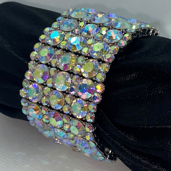 Aurora Borealis Crystal Diamante Mini Stretch Bracelet