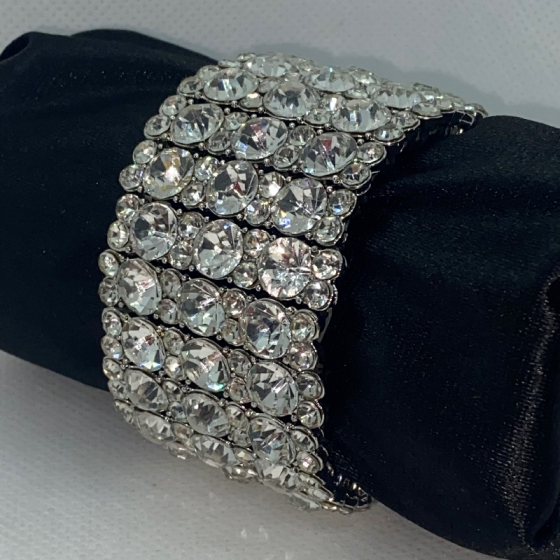 Clear Crystal Diamante Mini Stretch Bracelet