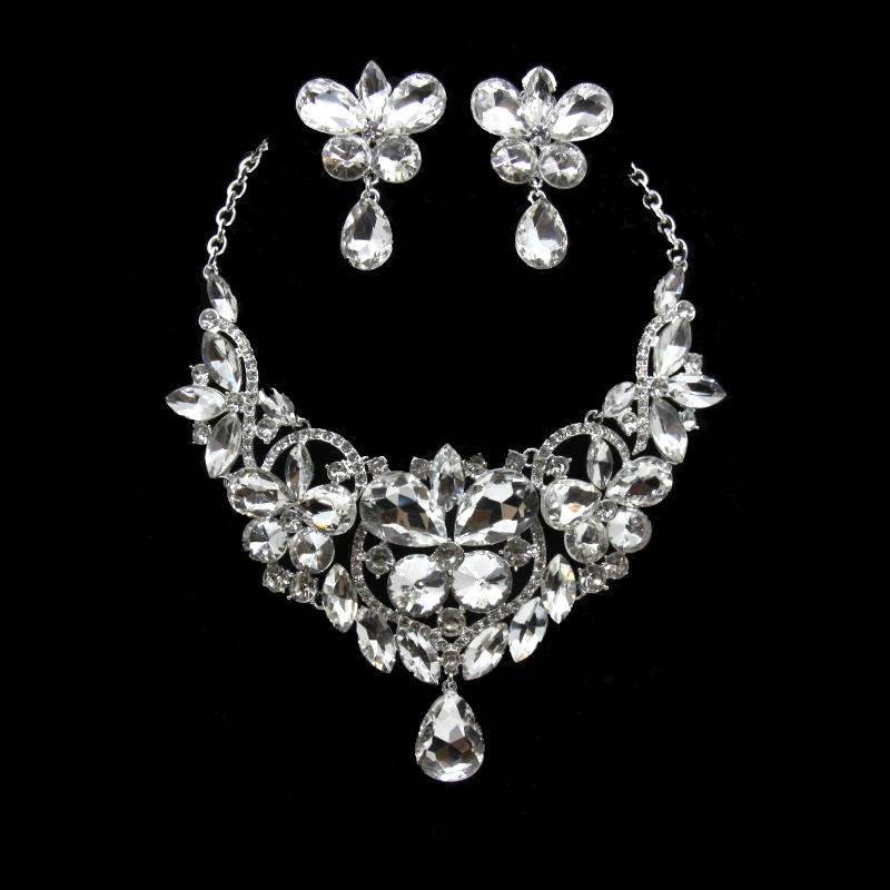 Clear Crystal Diamante Jewellery Set-5