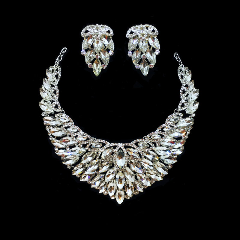 Clear Crystal Diamante Jewellery Set-6