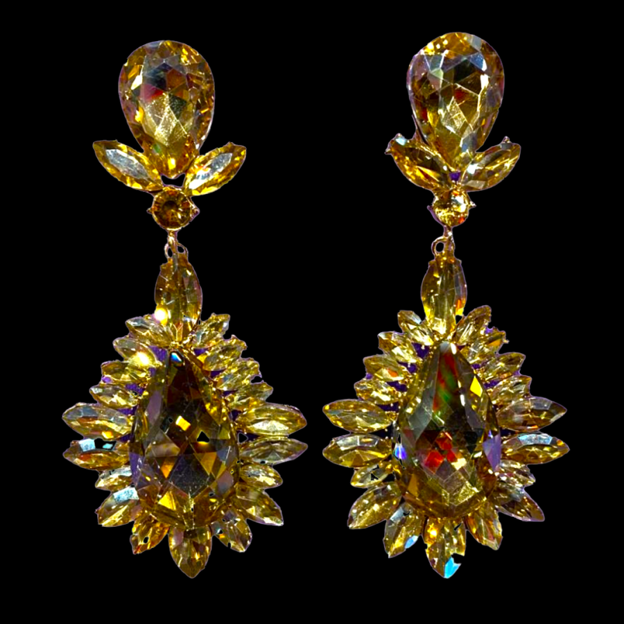 Gold Crystal Vybe Diamante Earring