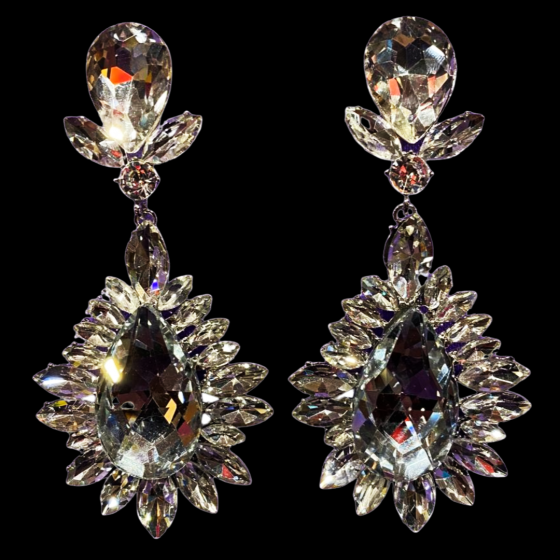Clear Crystal Diamante Vybe Earrings