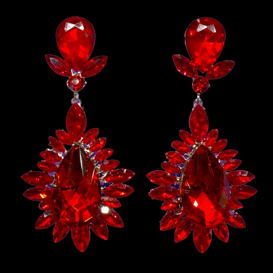 Red Crystal Vybe Diamante Earring E06