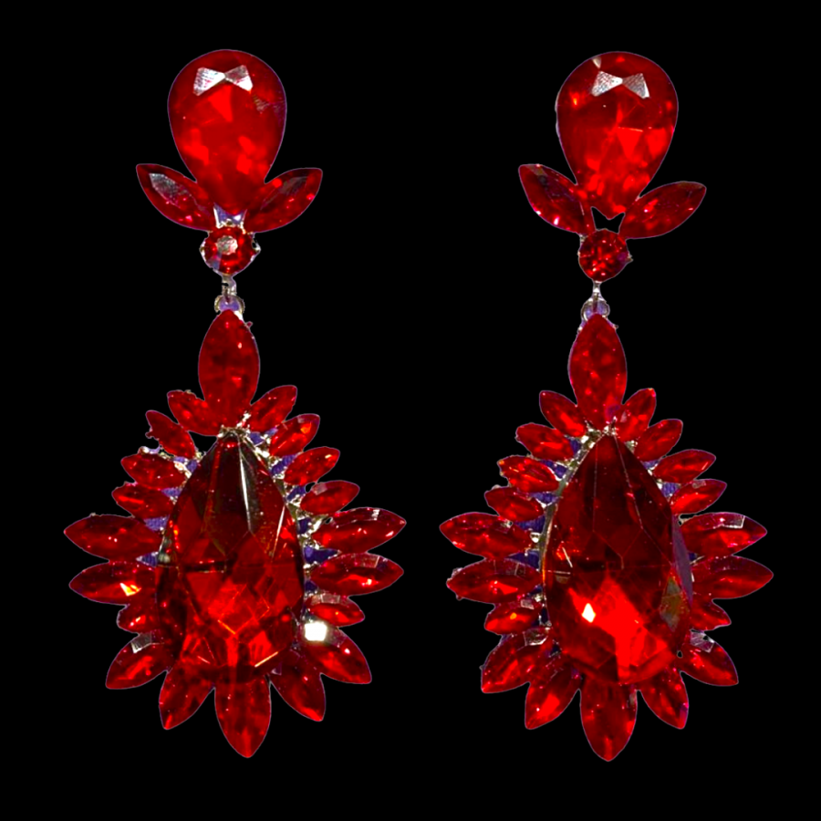 Red Crystal Vybe Diamante Earring