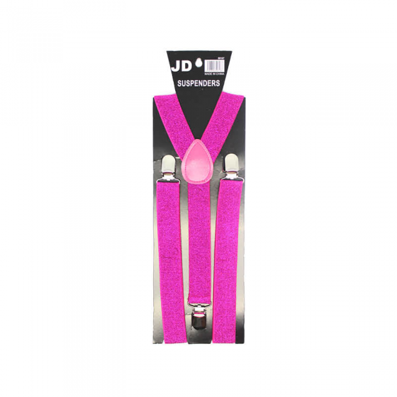 Hot Pink Glitter Suspenders