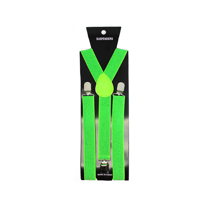 Lime Green Glitter Suspenders