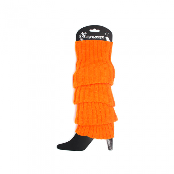 Orange Chunky Knit Plain Leg Warmers