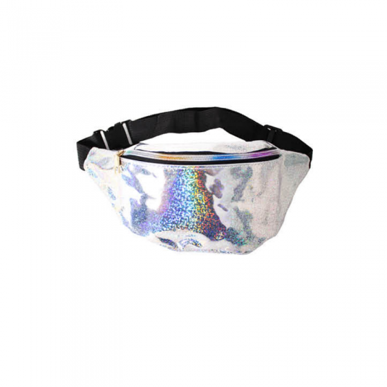Iridescent Silver Hologram Bum Bag