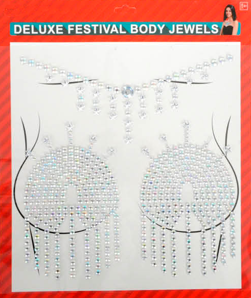 Silver Fringe Deluxe Festival Body Jewels