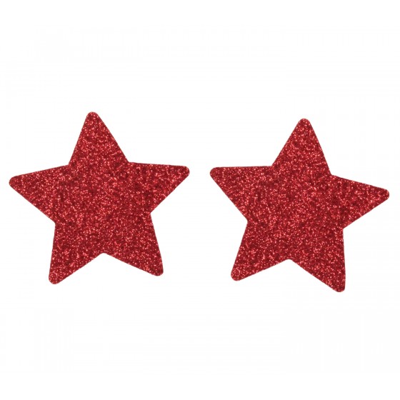 Red Star Shaped Glitter Pasties