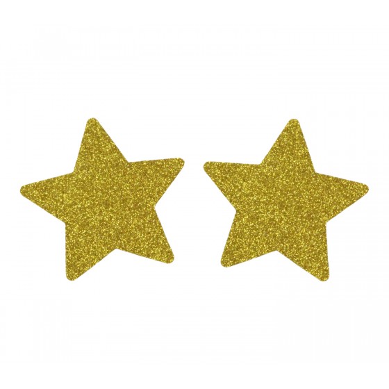 Gold Star Shaped Glitter Pasties