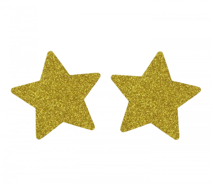 Gold Star Shaped Glitter Pasties