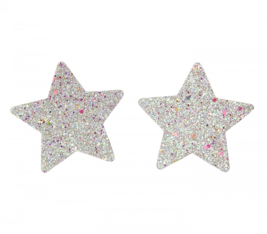 Silver Star Shaped Glitter Pasties