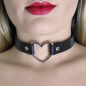 Heart Ring Faux Leather Choker