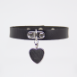Heart Pendant Faux Leather Choker