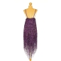 Dark Purple Sequin Fringe V-Hem Dress