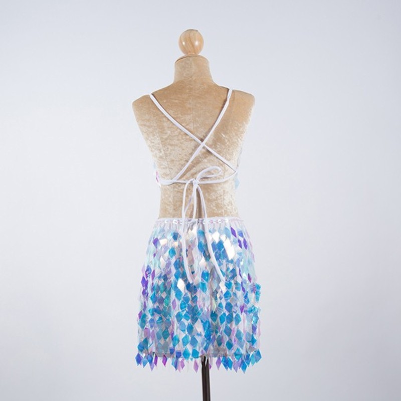 Opalescent Low Back Diamond Cut Sequin Dress
