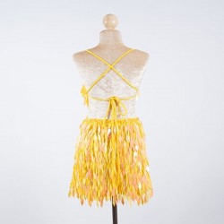 Yellow Low Back Diamond Cut Sequin Dress