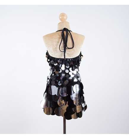 Black and Silver Jumbo Sequin Dress