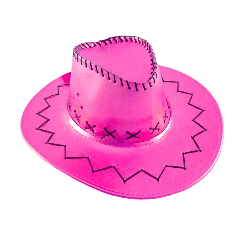 Hot Pink Metallic Carnival Style Cowboy Hat
