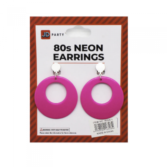 Neon Pink 80's Earrings