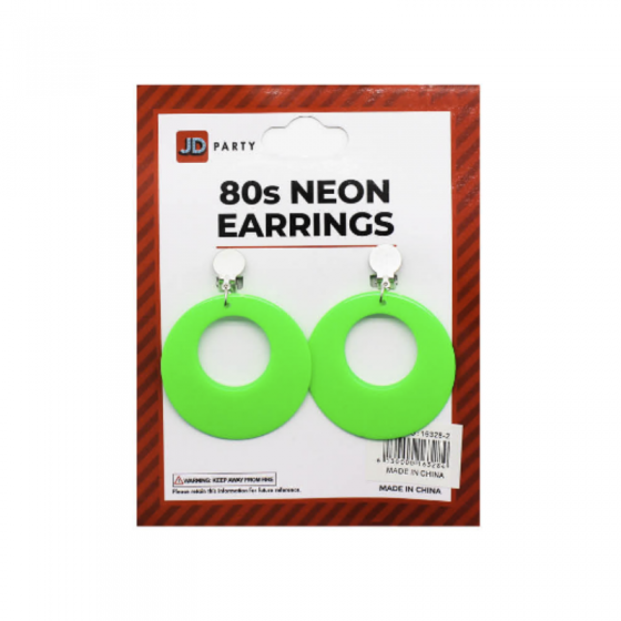 Neon Green 80's Earrings