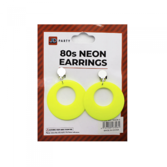 Neon Yellow 80's Earrings