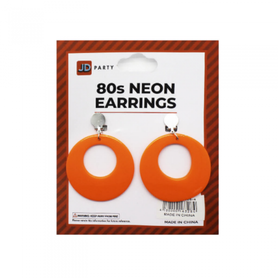 Neon Orange 80's Earrings