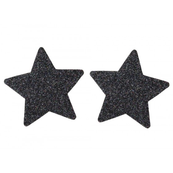 Black Star Shaped Glitter Pasties